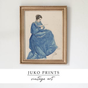 Blue Printable Vintage Gallery Wall Art Set Set of 8 eight Prints ...