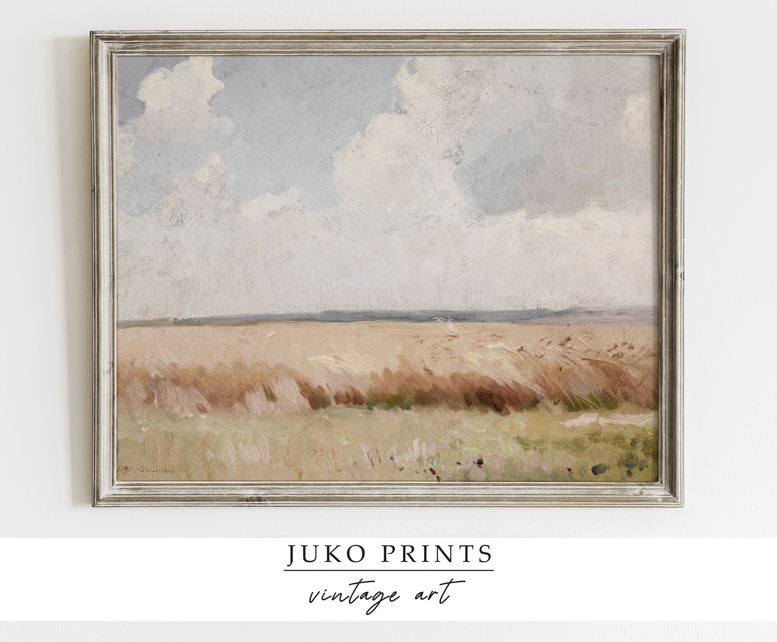 Vintage Farmhouse Wall Decor Landscape Painting Country Etsy