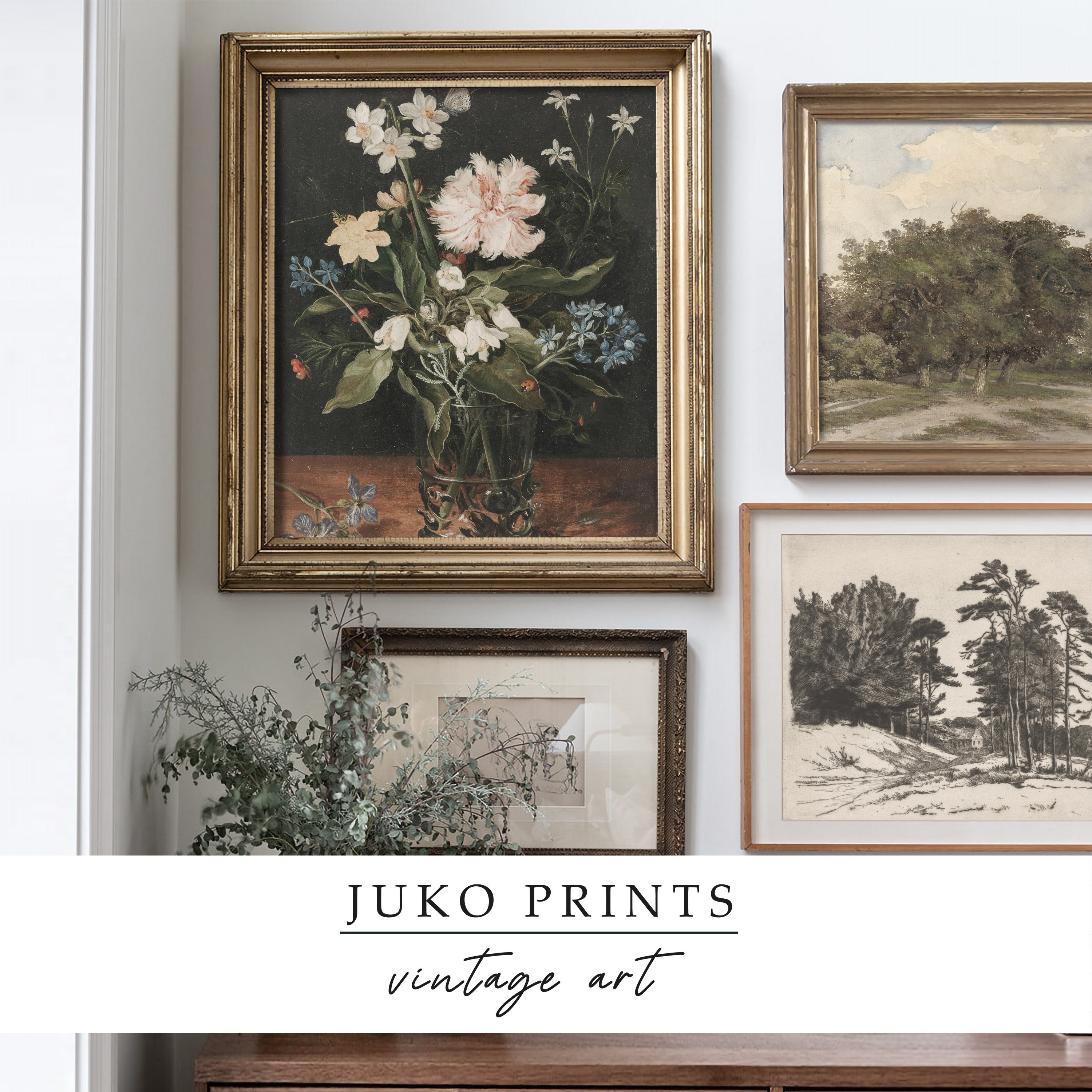 Printable Wall Art Set of 8 eight Prints Vintage Paintings for Home ...
