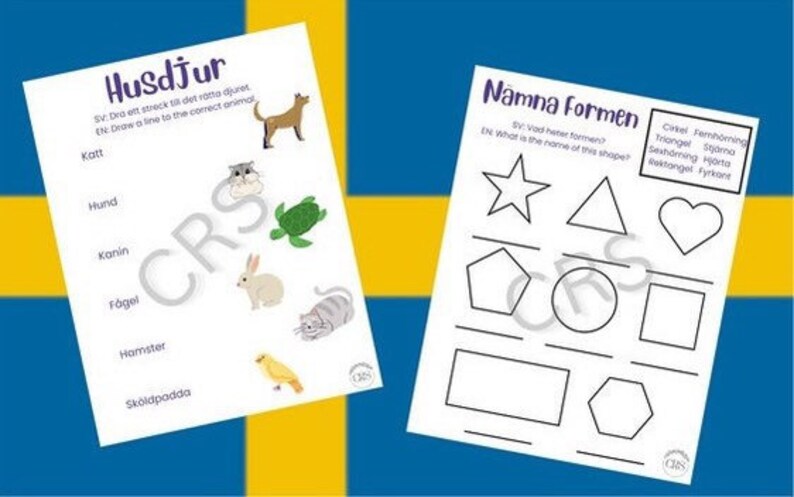 Hojas de trabajo educativas para niños en idioma sueco imprimibles ...