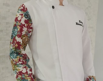 Patterned Personalized Chef Coat Chef Jacket For Men And Women Bartender Uniform Free Embroidery Chef Gift Unisex Restaurant Pub Bar Bakary