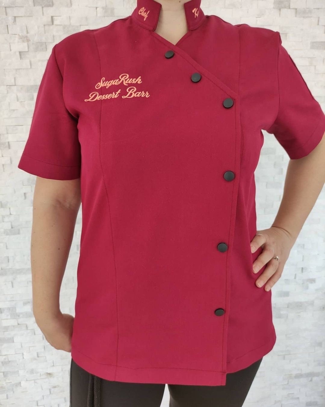 Women's chef shop coat short sleeve