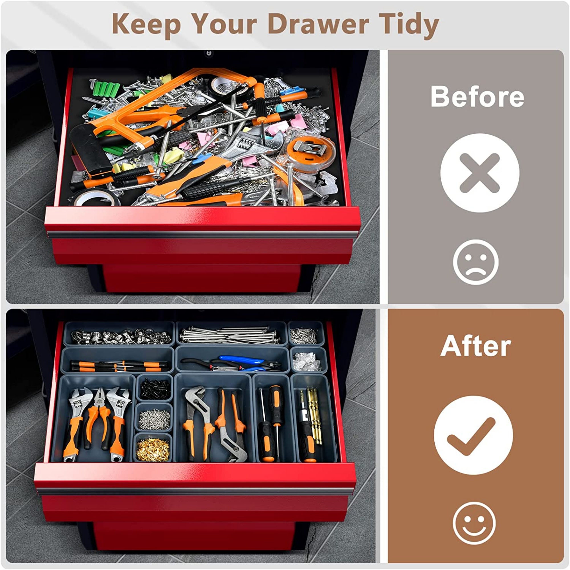 Tool Box Organizer Tray Divider Set, Desk Drawer Organizer, 32 Pcs Etsy