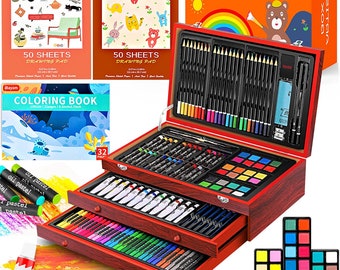 85 Piece Deluxe Wooden Art Supplies, Art Kit With Easel and Acrylic Pad, Art  Set for Teens, Adults and Artist Beginners, Creative Gift Box 