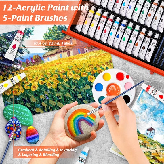  100 Piece Kids Art Set. 12 color pencils 14 crayons 8 markers  24 watercolor paints 12 oil pastels 26-page drawing pad 1 paint palette 1  plastic brush 1 pencil sharpener 1 plastic storage case