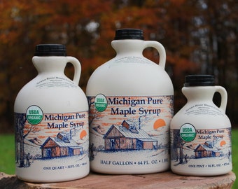 Award Winning Organic Michigan Pure Maple Syrup (free shipping)