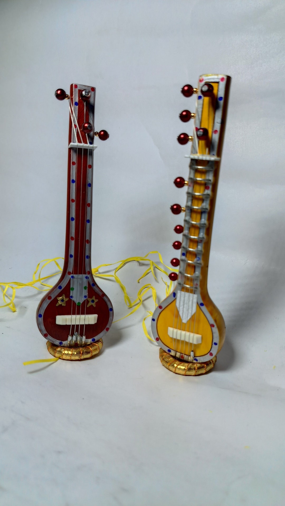 Sitar and Tanpura Handmade Exquisite Decorative Miniature Handcrafted