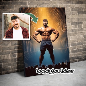 Personalized Bodybuilding Man Wall Art, Fitness Gifts