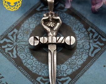 Gonzo symbol. silver pendant. Quick delivery in USA