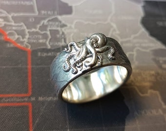 Handcrafted Octopus Silver 925 Ring in Various Sizes