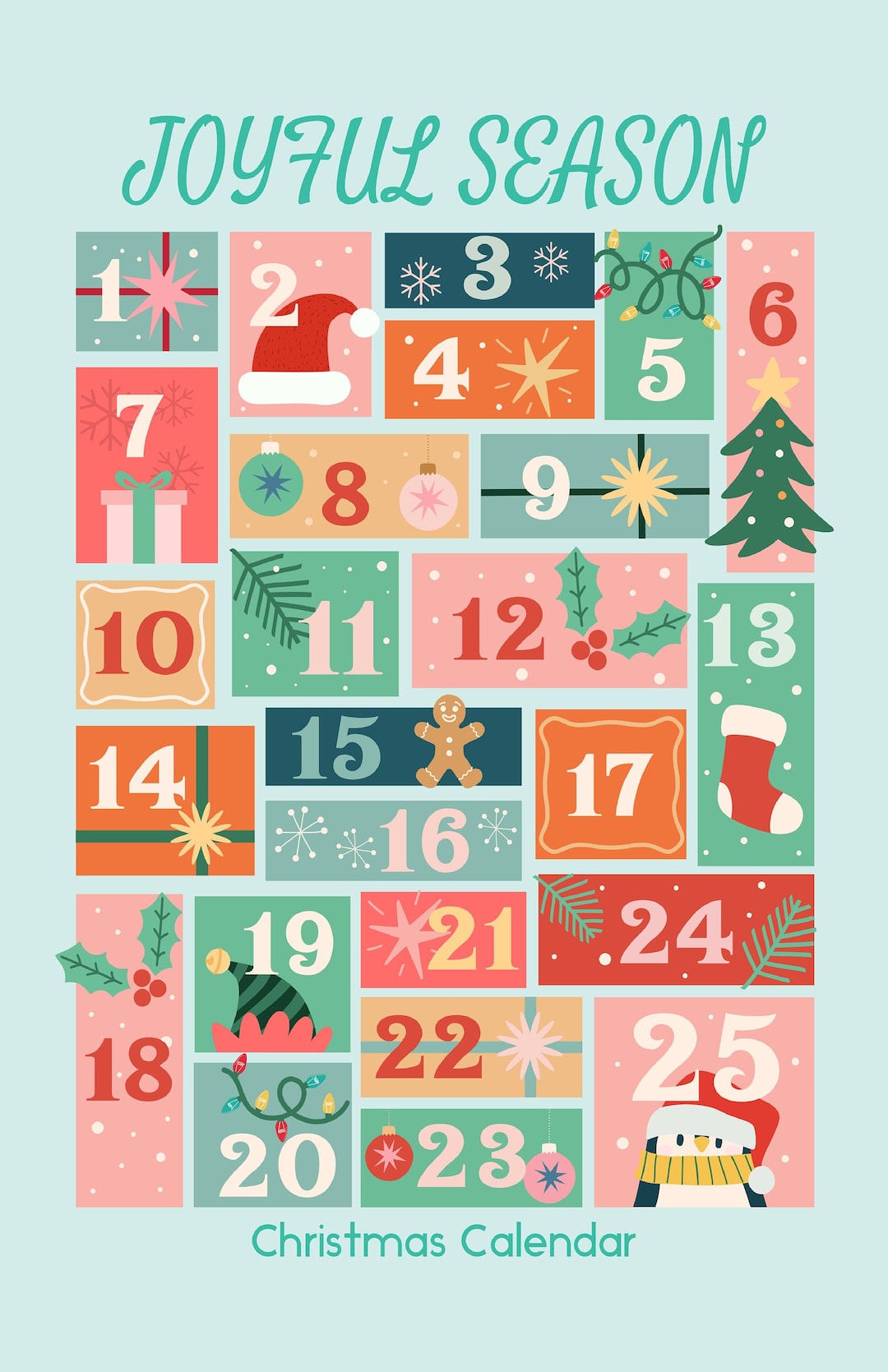 Digitaler Advents-Weihnachts-Countdown-Kalender - Etsy.de