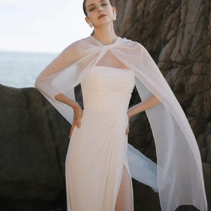 sachin and babi light blue dress Pleated Capelet