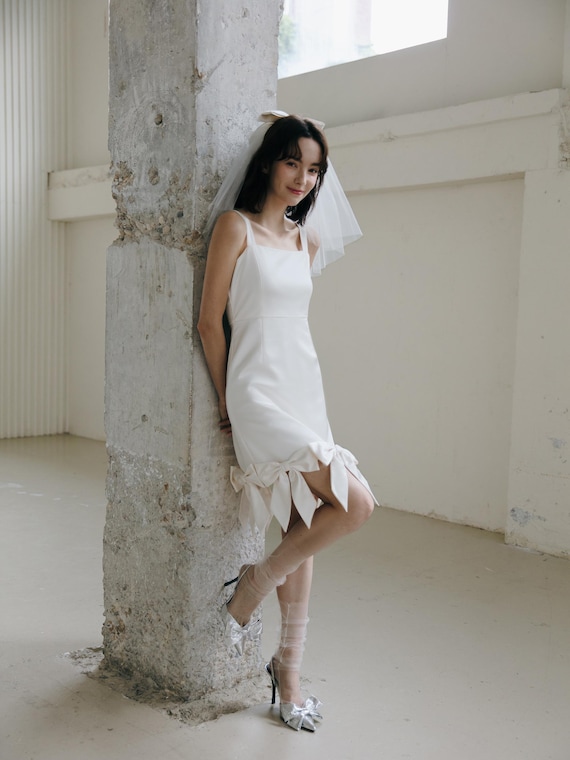 Short Wedding Dress Simple Bridal Shower Engagement Party Civil