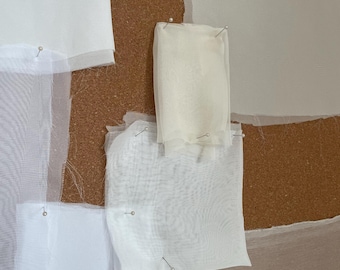 Fabric Swatches for Bridal Capes Polyester Chiffon | Raw Silk Chiffon | Crinkled Chiffon | Pure White | Off White | Ivory Wedding Cape