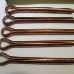 1/4&quot; x 2-1/2&quot; Silicon Bronze Cotter Pin. NEW. Vintage 1950&#39;s. Made in the USA. Quantity of 5