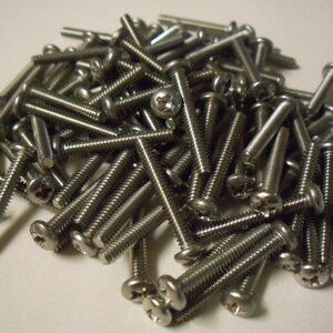 Pan Head 304 Stainless Machine Screw #6-32 x 1&quot; Phillips.  MARINE GRADE. New. Quantity of 50.