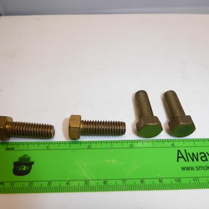 Brass Hex Head Cap Screw Bolt 3/8-16 x 1”. NEW. 1950&#39;s VINTAGE. Made in the USA. Quantity of 4