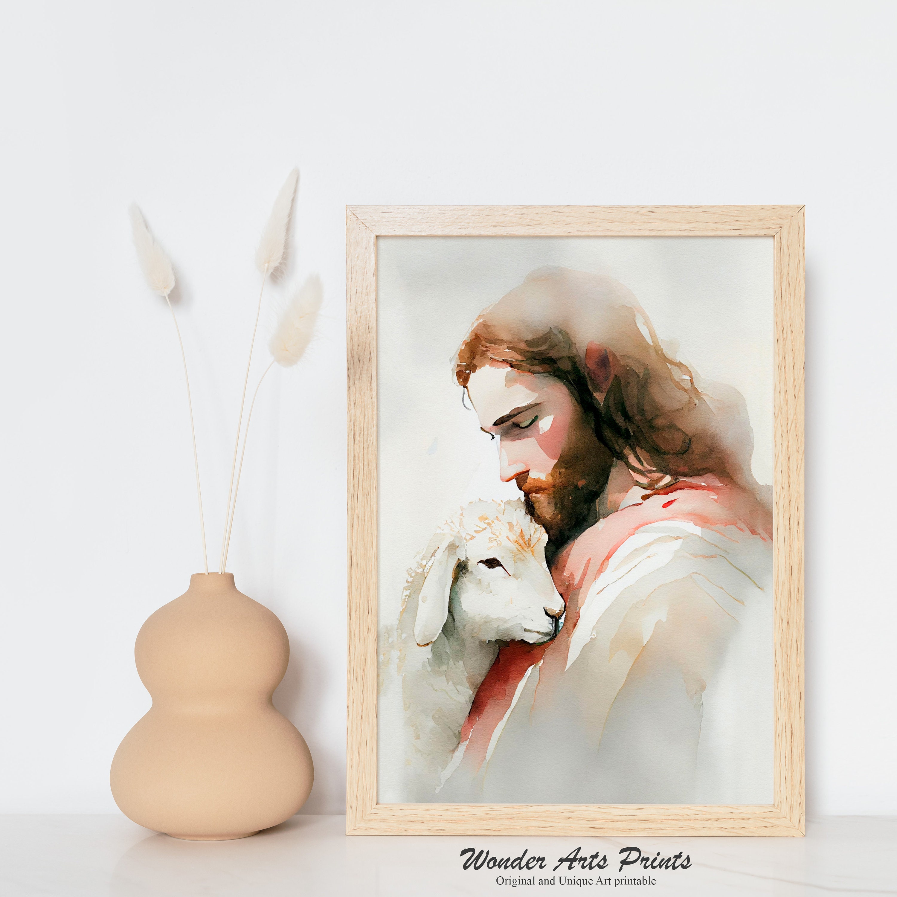 Jesus and Sheep Print Jesus Watercolor Print Christian LDS - Etsy
