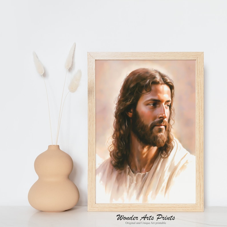 Jesus Portrait, Jesus Picture, Jesus Christ LDS Art, Christian Watercolor Wall Art, Jesus Print