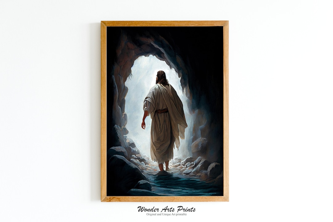 Jesus Resurrection, Watercolor Painting, Catholic Print, Christ Picture