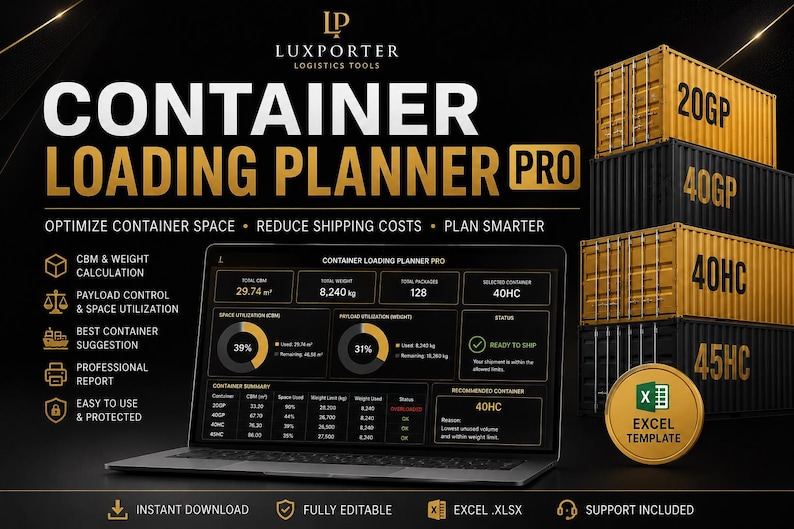 Container Loading Planner Excel Template | Shipping Container ...
