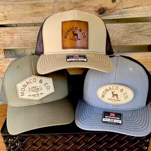 Custom Leather Patch Trucker Hat, Bulk Custom Hat Orders, Hats for your Business, Business Logo Hats, Fathers Day Customized Gift, Merch Hat