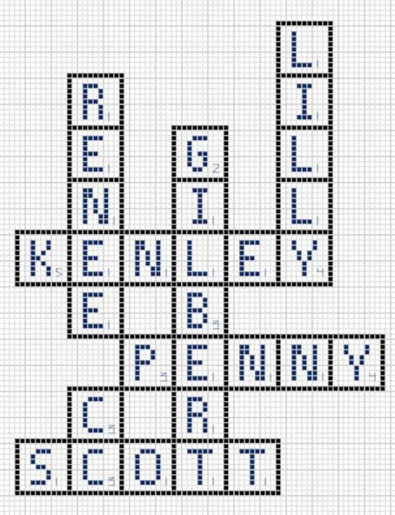 Scrabble Tiles Cross Stitch Pattern (personalized) - Etsy
