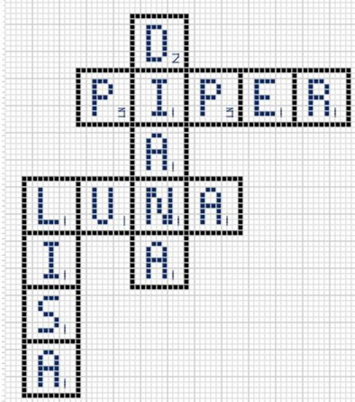Scrabble Tiles Cross Stitch Pattern (personalized) - Etsy
