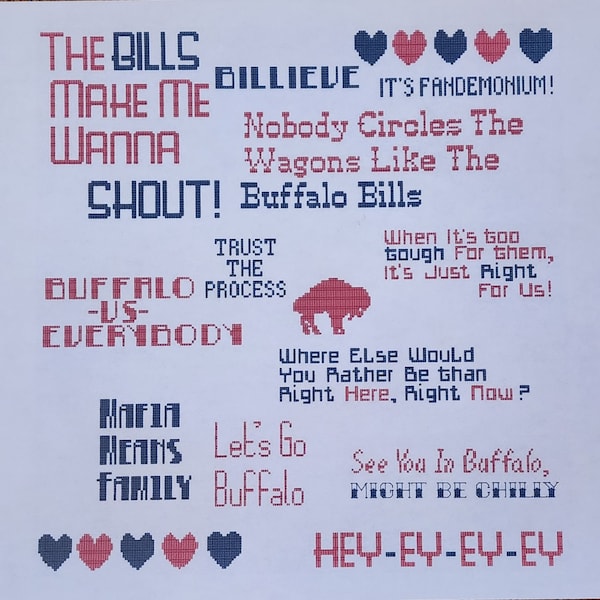 Buffalo Bills Cross Stitch Etsy