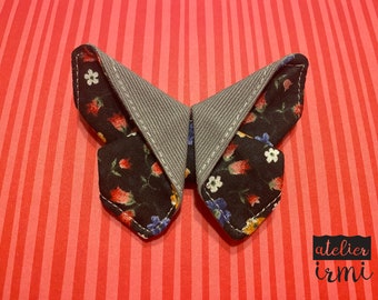 Pin de broche de mariposa de origami de tela hecho a mano / accesorio textil único