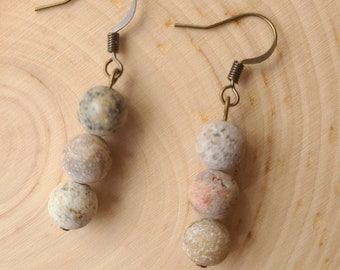 Matte Stone Dangle Earrings