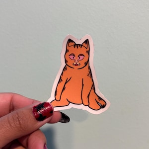 Silly Orange cat Matte Vinyl Sticker