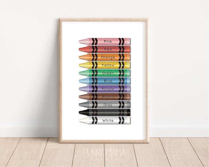 Crayon Colors Printable, Nursery Prints, Classroom Decor, Playroom Wall ...