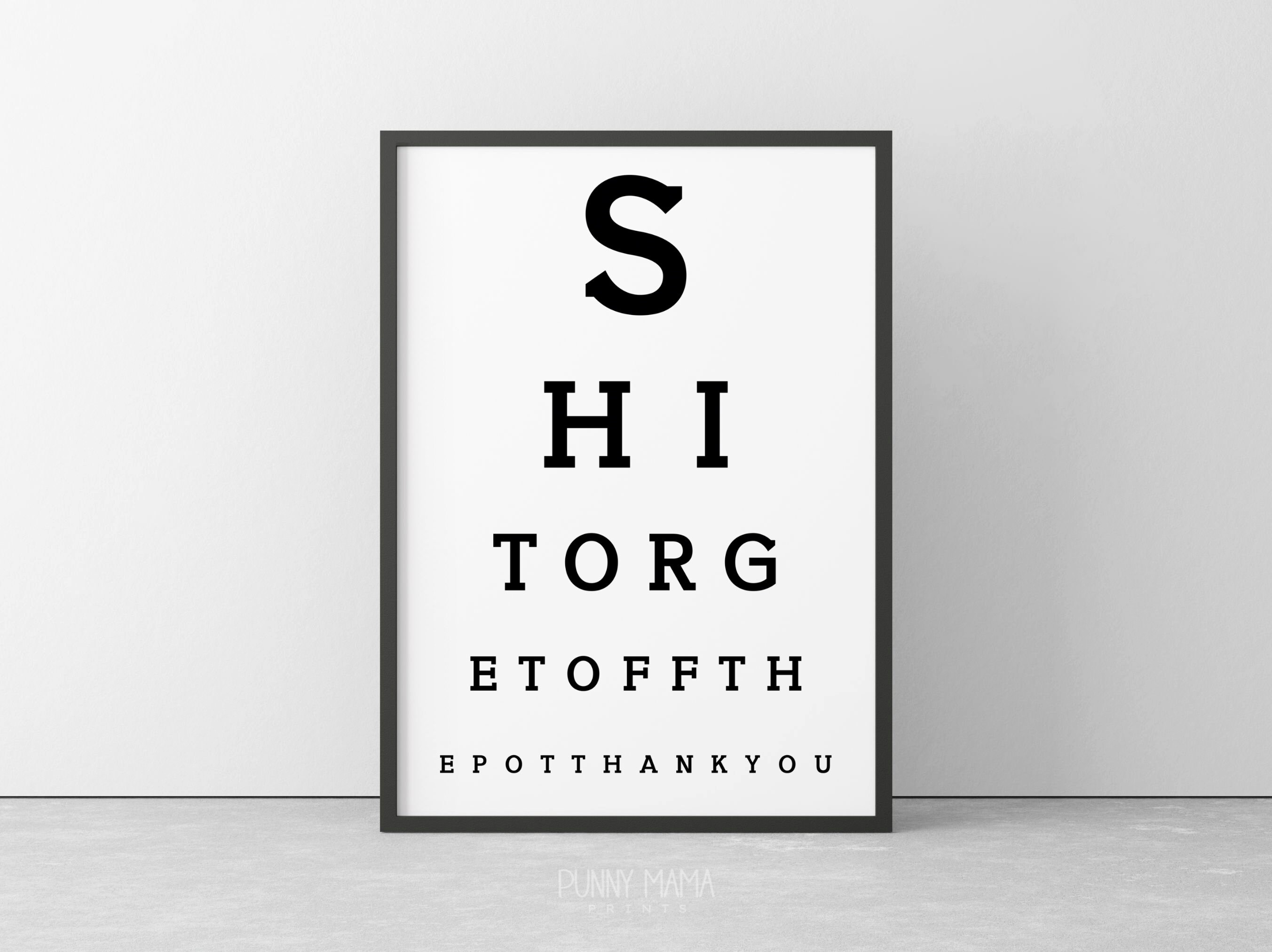 Restroom Eyechart Printable Funny Bathroom Wall Art Toilet - Etsy