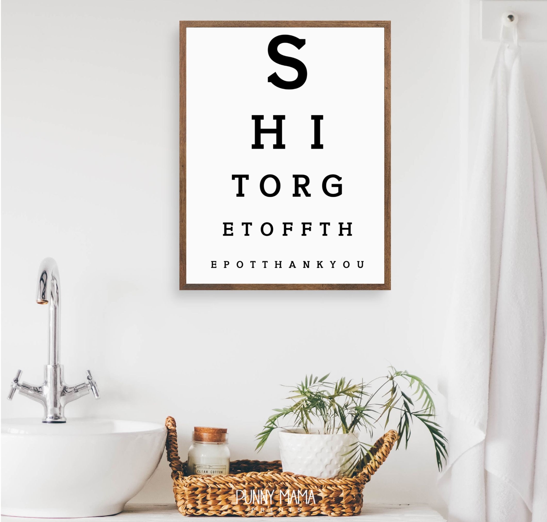 Restroom Eyechart Printable Funny Bathroom Wall Art Toilet - Etsy