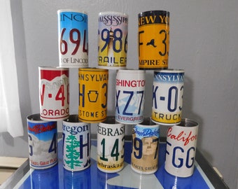 Handmade License Plate Pencil Holder Cup Box Can Desktop Utensil Caddy - Multiple States - One of a Kind - Great Price!