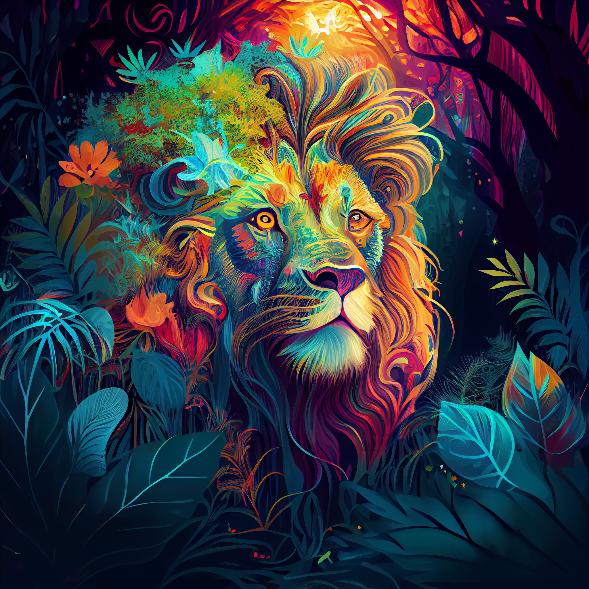 Psychedelic Lion