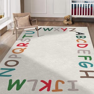 Educational Nursery Rug, Alphabet Classroom Rug, Non-slip Alphabet ...