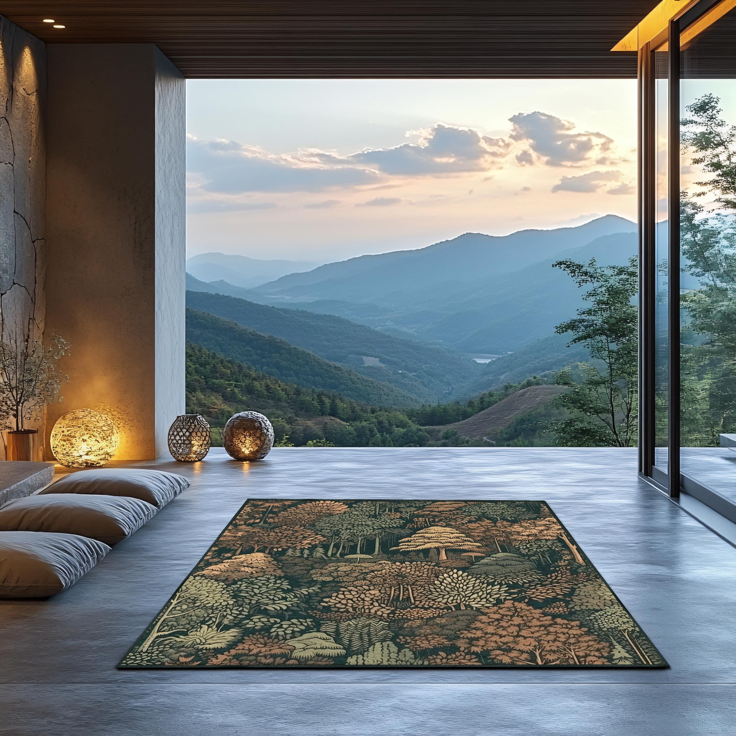 Abstract Forest Area Rug - Autumn Colors, Soft Non-slip Backing - Etsy