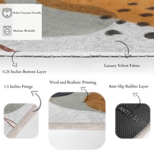 Modern Orange Balcony Rug: Abstract Design, Soft Velvet Texture image 8