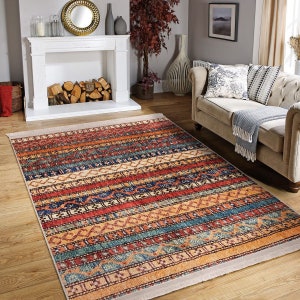 Kitchen Rug: Boho Hereke Motif - Lightweight, Non-Slip Backing image 3