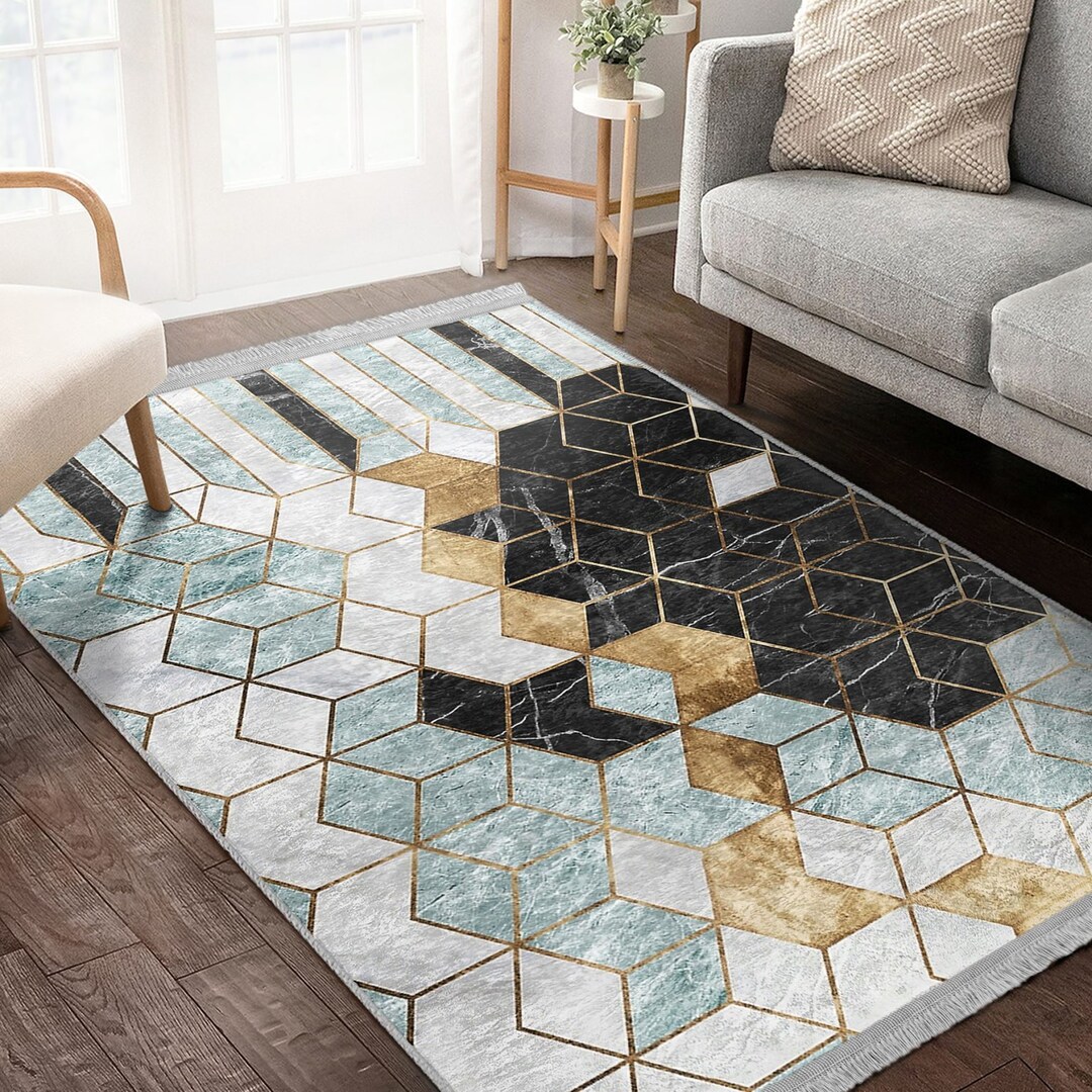 Geometric Cube Rug, Colorful Modern Design (multiple Sizes) - Etsy