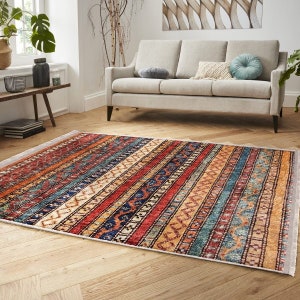 Kitchen Rug: Boho Hereke Motif - Lightweight, Non-Slip Backing image 7