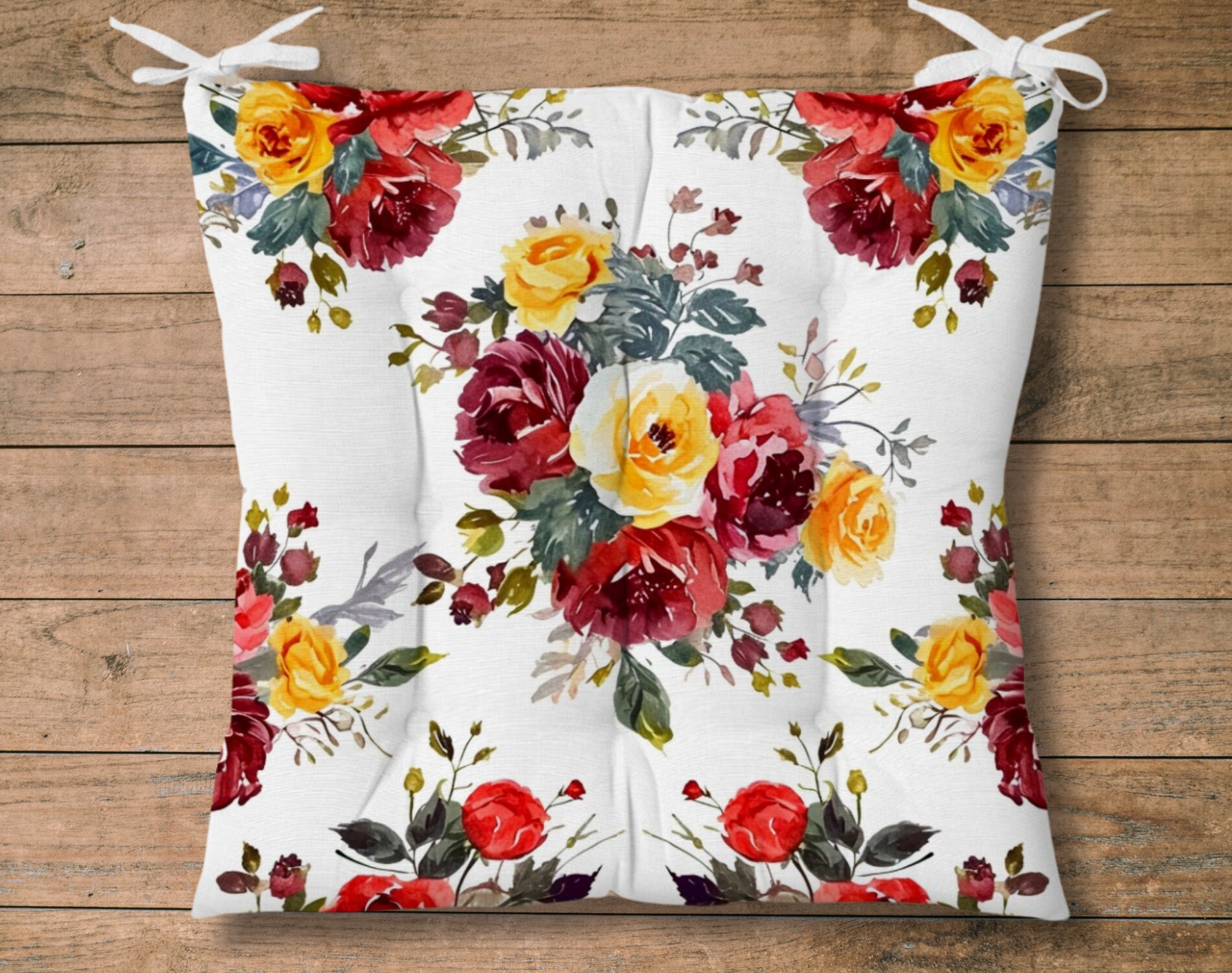 Kit Per Ricamo Cuscino Con Fiori Di Peonia, Tela Stampata, Filo E Ago, Dimensioni 45,5x45,8 Cm, Design Europeo