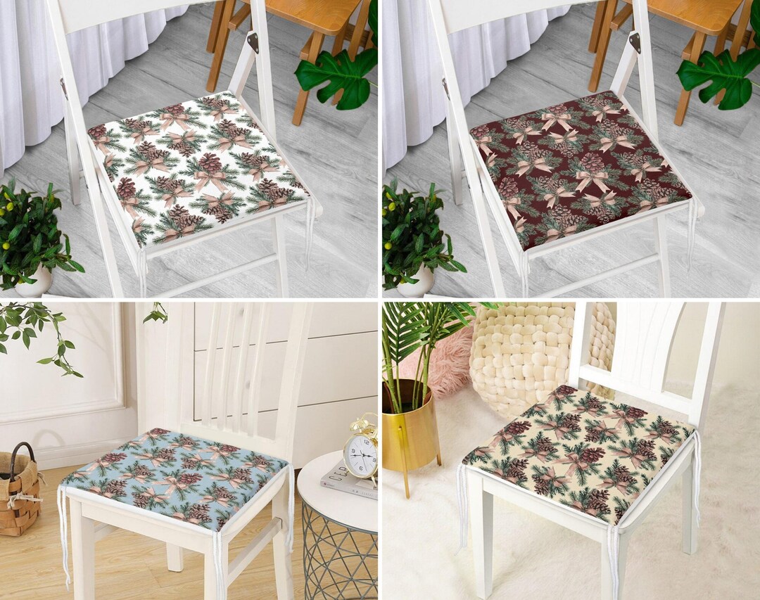 Pine Cone & Ribbon Chair Cushion Pine Tree Branch Chair Etsy