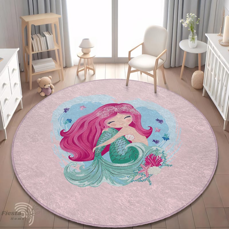 The Little Mermaid Elevated Non-Skid Soft Area Rug - 3'3" X 4'5"