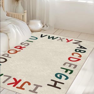 Educational Nursery Rug, Alphabet Classroom Rug, Non-slip Alphabet ...