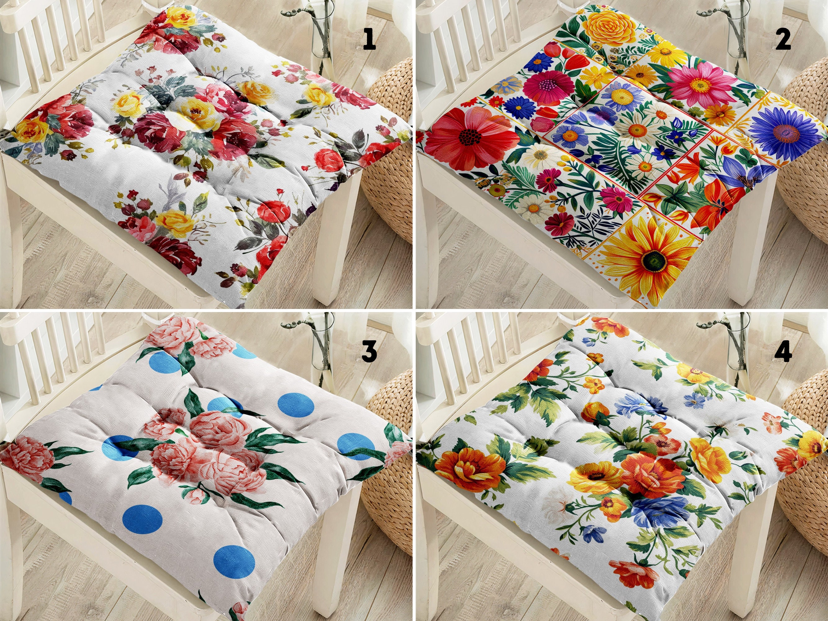 VOID Bouquet di Tulipani Primaverili Cuscini federe Poliestere Impermeabile per Uso Outdoor e Indoor, Kissen Size:40 x 40 cm