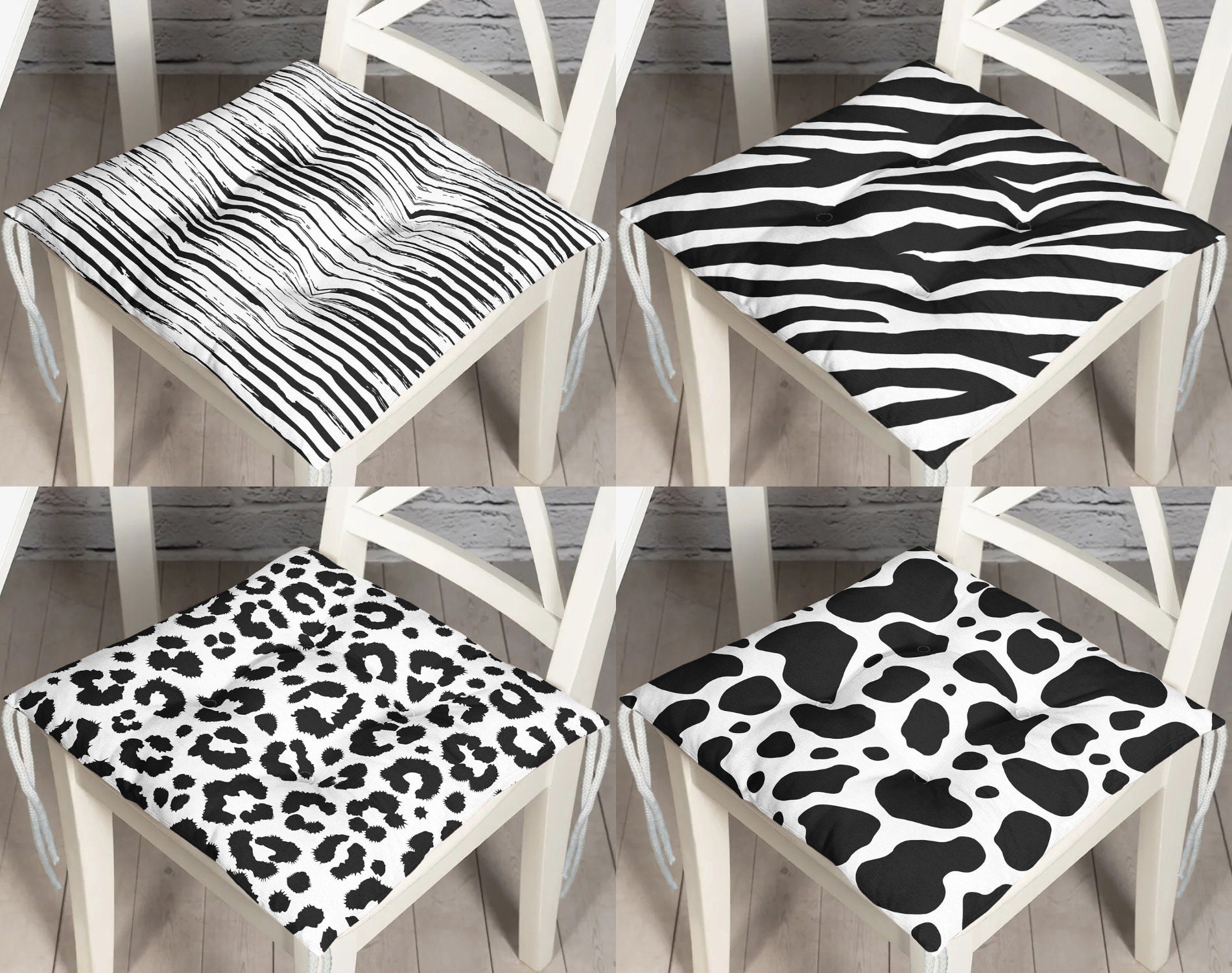 Faux Cow Fur Saddle or Square Stool Seat Cover, Rectangular Stool Cushion,  Udder Madness Stool Slipcover, Washable, Cream With Brown Spots 