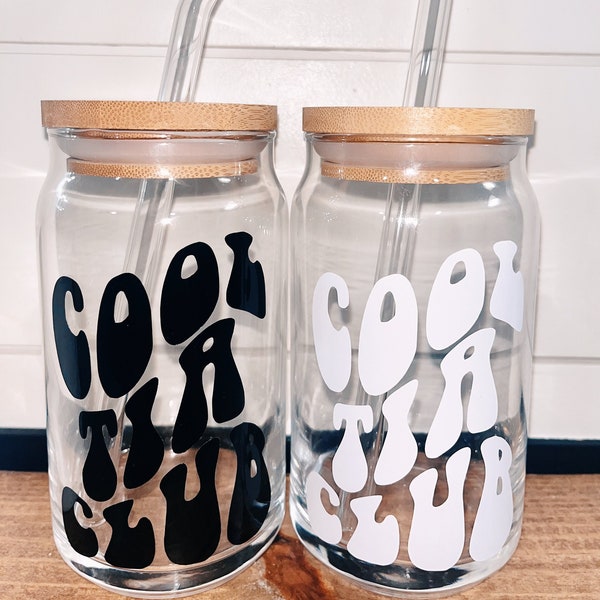 Cool Tia Club Cup | Tia Cup | Auntie | Iced Coffee Cup | Can Glass | Libbey Glass Cup | Gift For Her